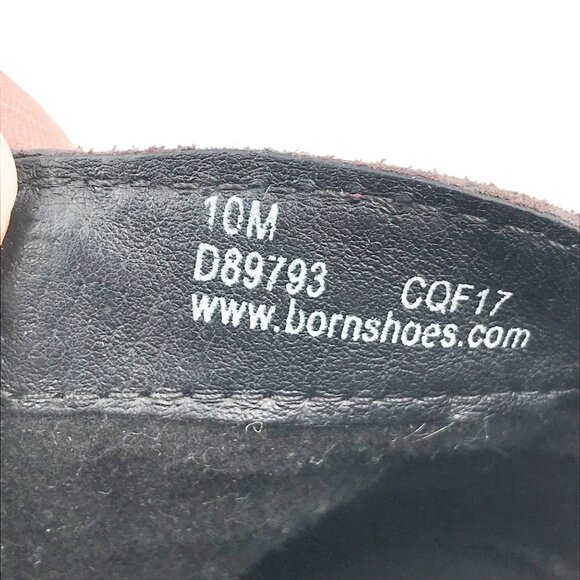 BORN Burgundy Suede Western Distressed Leather Ankle Booties Boots Womens 10 - Picture 12 of 13